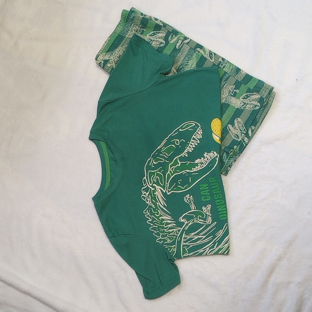 Green Dinosaur Kids Pajamas Set